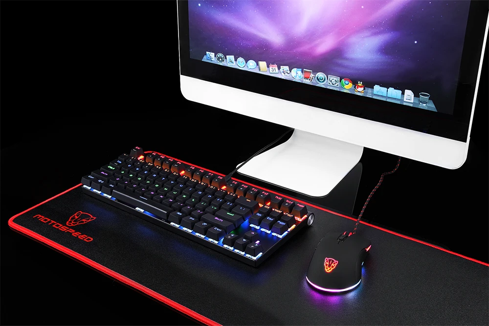 MOTOSPEED V70 Проводная игровая мышь USB RGB подсветка 12000 DPI компьютерная ПК проводная