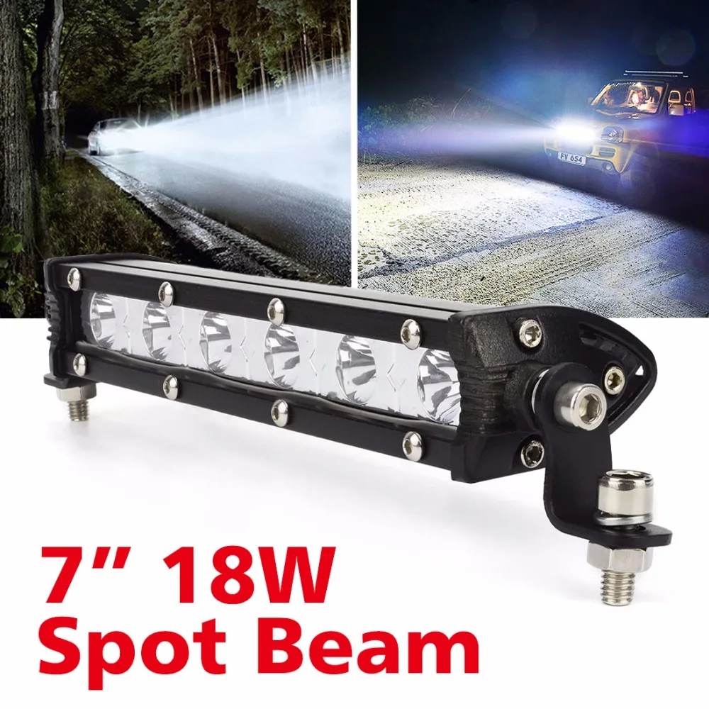 

Safego 7inch 18W LED work light bar LED Working Lamp for Tank Boat Bridge Truck Offroad car Harvester black color 12V 24V