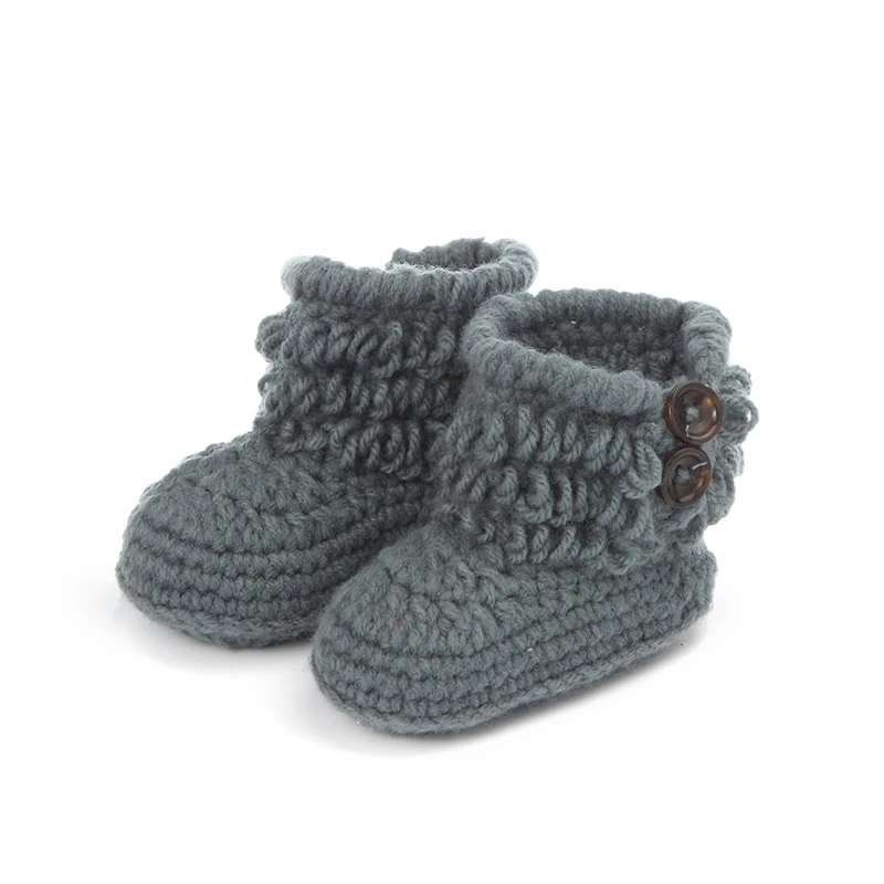 New Fashion Baby Crib Shoes Crochet Knit Fleece Boots For Boys&ampGirls Lovely Warm Infants Socks Handmade Wool 2018 Winter | Мать и