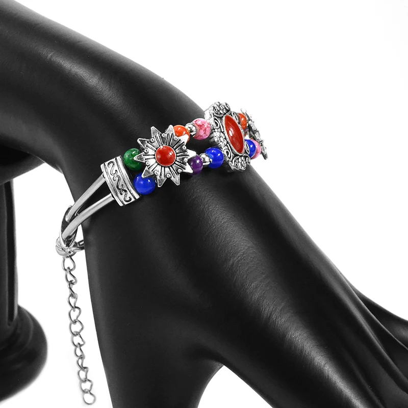 Bohemia Boho Fashion Viking Indian Extension chain Bracelets Bangles For Women Girl Round Geometric Jewelry Accessories Gifts | Украшения и