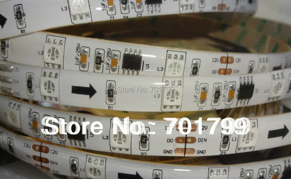 5 м 12 в постоянного тока 30 светодиодов/м 10 шт. ws2811 ic/метр (10 пикселей) светодиодная
