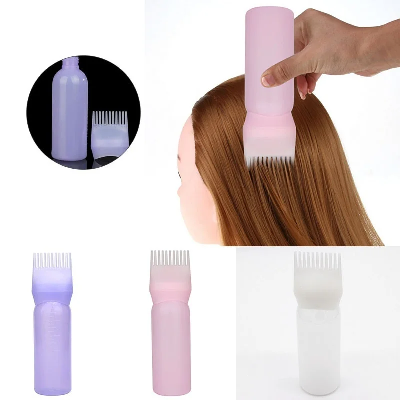 120ml Hair Styling Dye Liquid Filling Graduated Bottle Applicator with Brush Head Hairstyling Hairdressing Water Dispensing Tool | Красота и