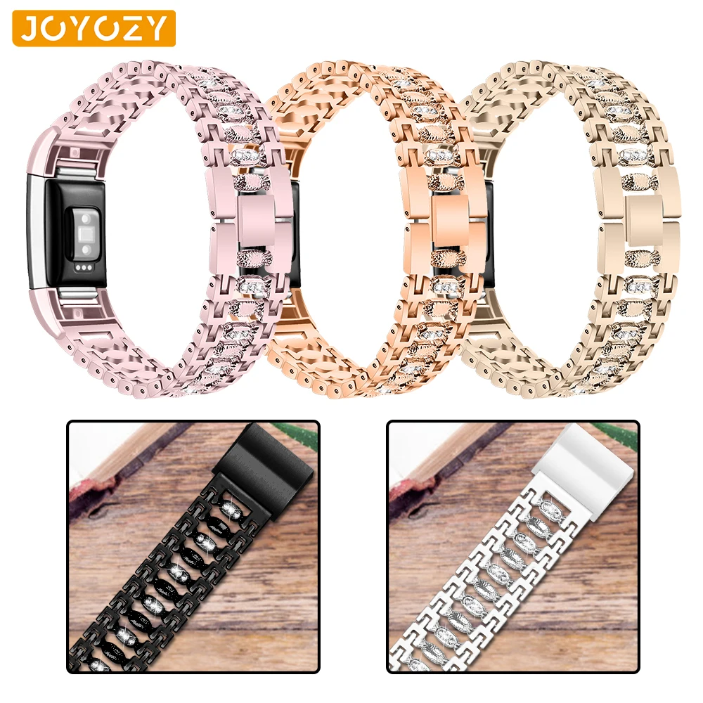 Joyozy ремешок для часов Fit bit Charge 2 замена металлического браслета регулируемые