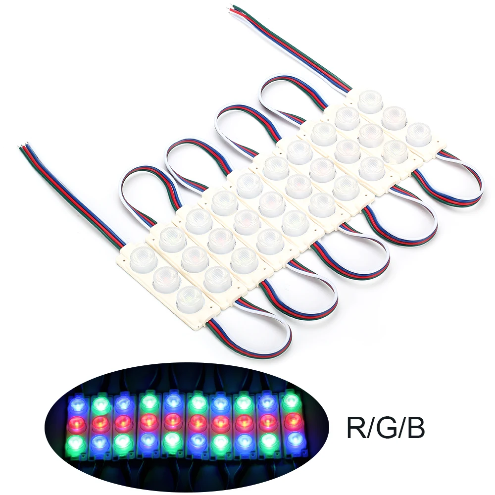 10 шт. светодиодный модуль белый/RGB рекламный светильник для магазина передний 3030