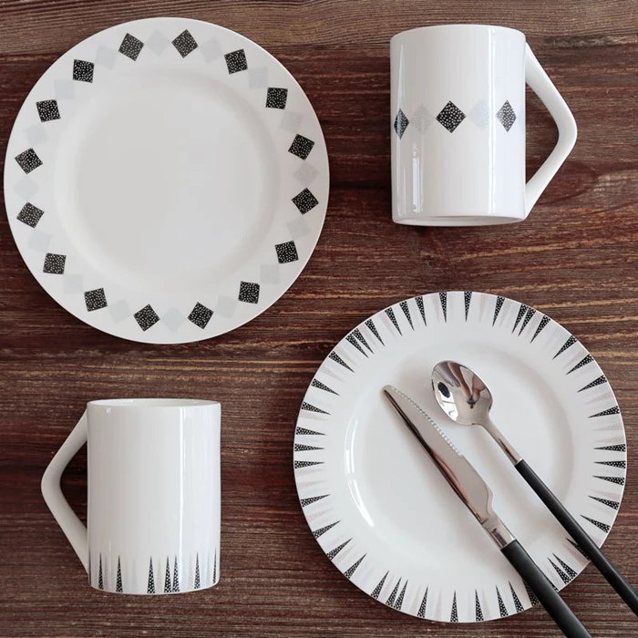 Кавасима дом геометрическая алмаз кости стейк пластины 8 дюймов кекса посуда