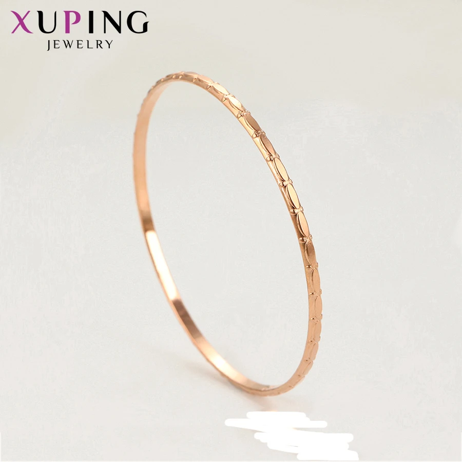Xuping Jewelry Popular New Temperament Round Shape Rose Gold-color Plated Bangle for Women Gifts 52229 | Украшения и аксессуары