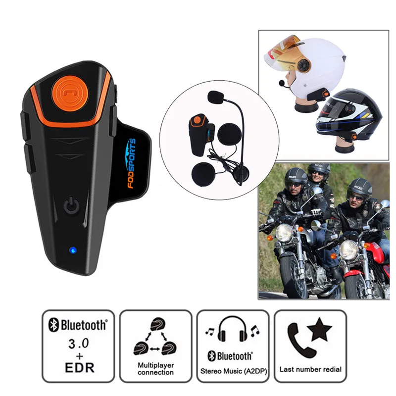 Fodsports BT-S2 Pro мотоциклетный шлем гарнитура беспроводной Bluetooth водонепроницаемый переговорный Intercomunicador Moto FM