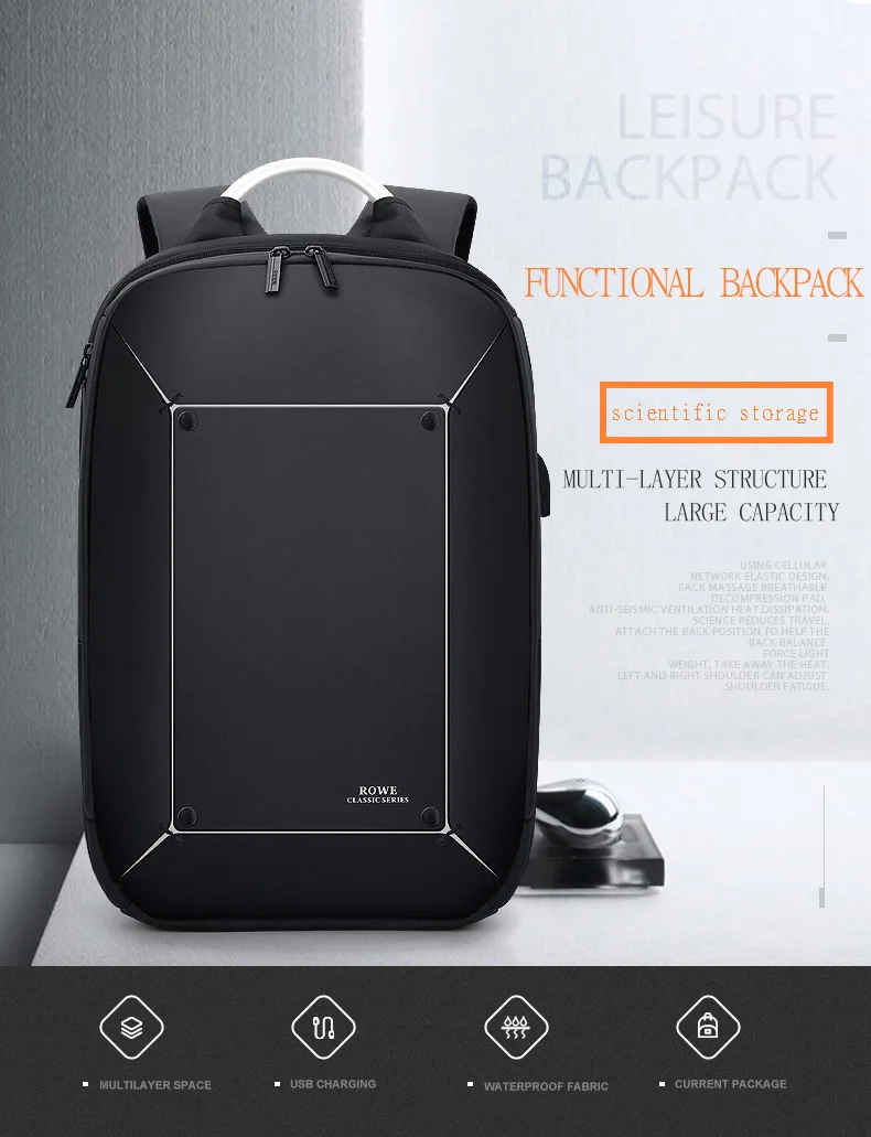 FRN мужской рюкзак многофункциональный usb зарядка 17 дюймов ноутбук Mochila модный большой емкости водонепроницаемый рюкзак для путешествий сумка для мужчин