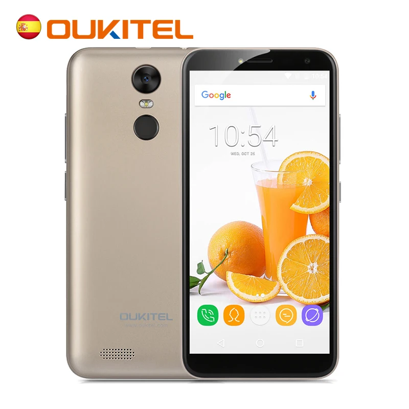 Оригинальный Oukitel C8 отпечатков пальцев 5 дюйма 18:9 Дисплей MT6580 4 ядра смартфон 3000 mAh