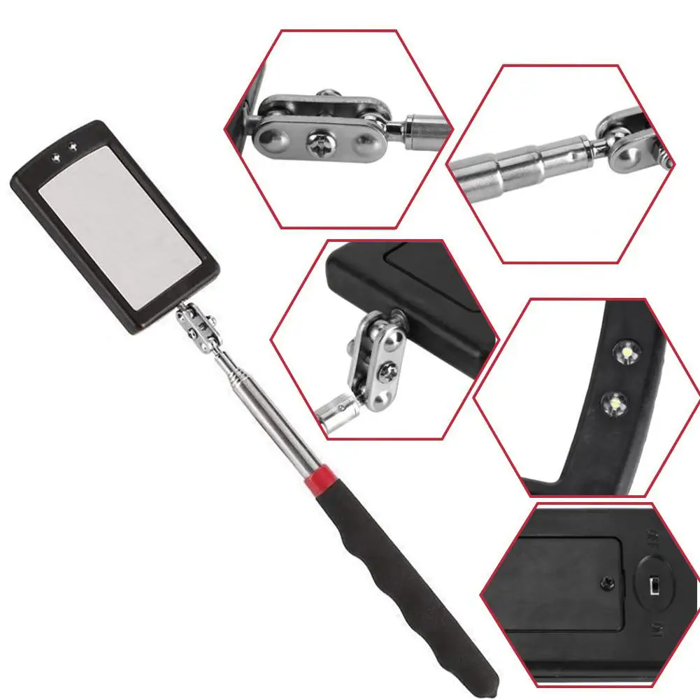 LED механическое инспекционное зеркало телескопическое гибкое головное