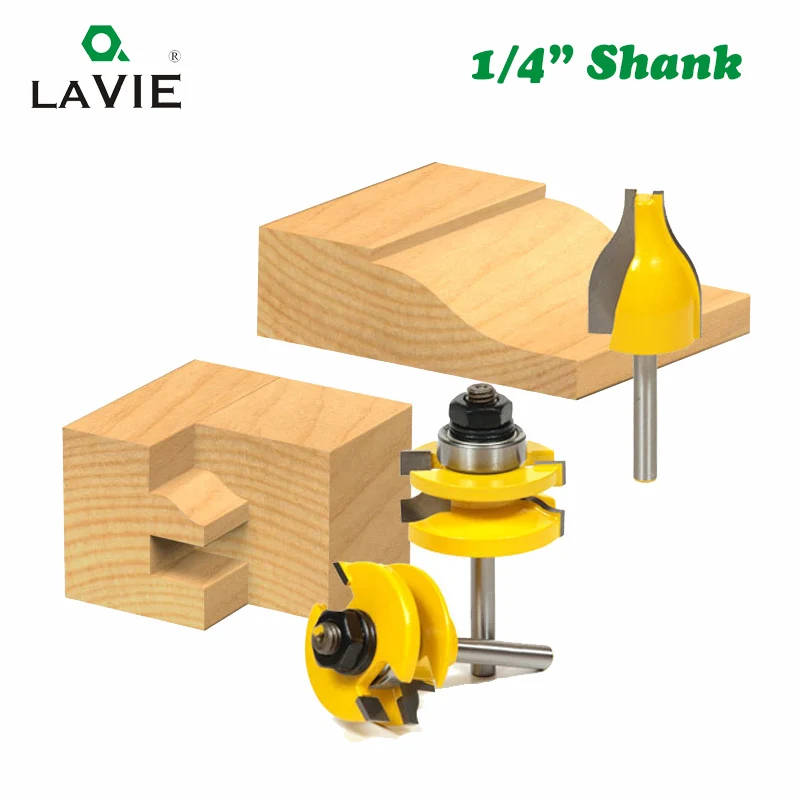 

3pcs 1/4" Shank Door Rail & Stile Router Bits Set Vertical Raised Panel Bit Ogee Woodworking Tenon Milling Cutter Wood MC01048