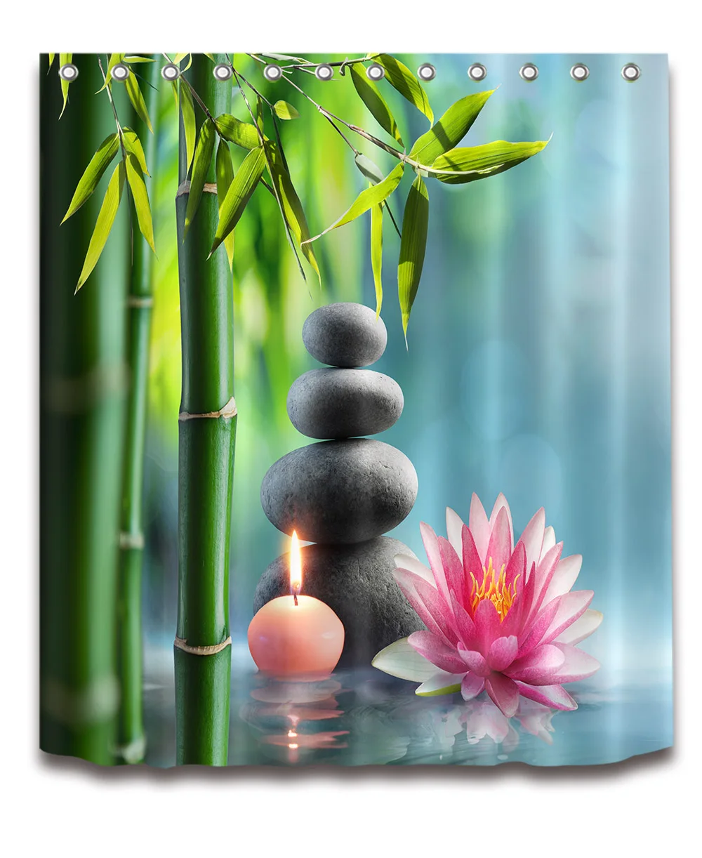 72 ''Zen Spa Buddha Black Gems тканевая душевая занавеска для ванной комнаты наборы