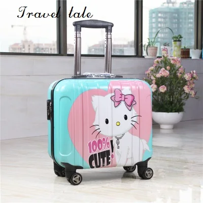 Travel tale  Super light The PC Cartoon fashion 18 inch sizes Rolling Luggage Spinner brand Travel Suitcase Fashion travel