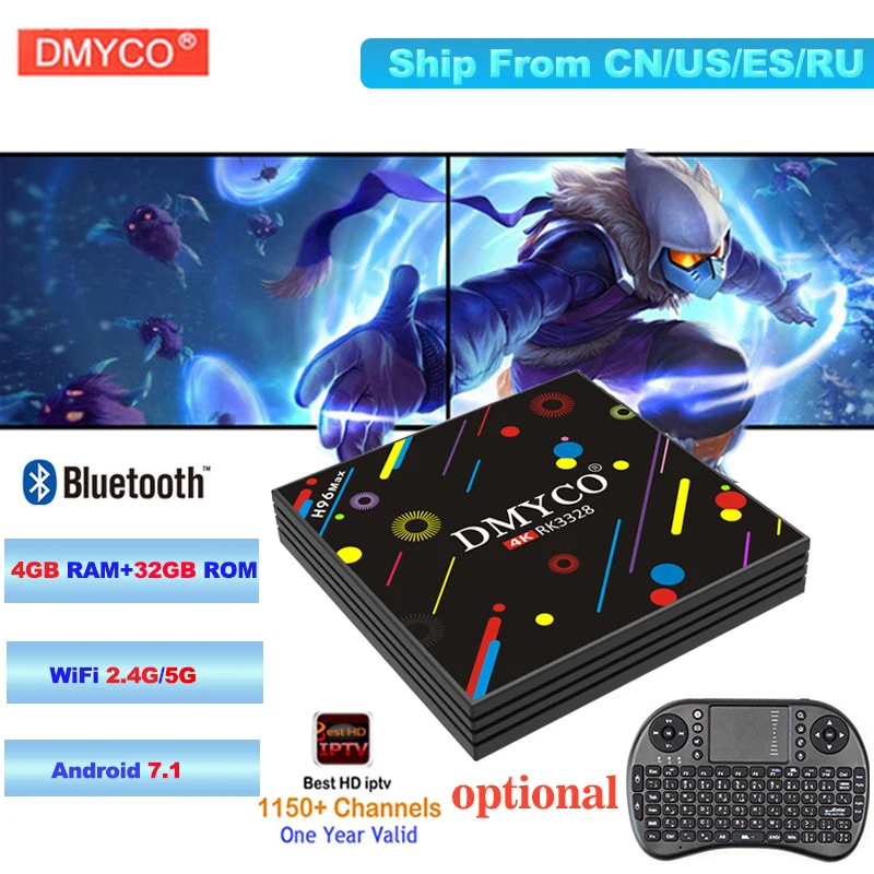 H96 Max Android 7 1 tv Box 4 ГБ ОЗУ 32 Гб RK3328 2 4G 5G WiFi 4K телеприставка H.265 USB 3 0 BT медиаплеер ip