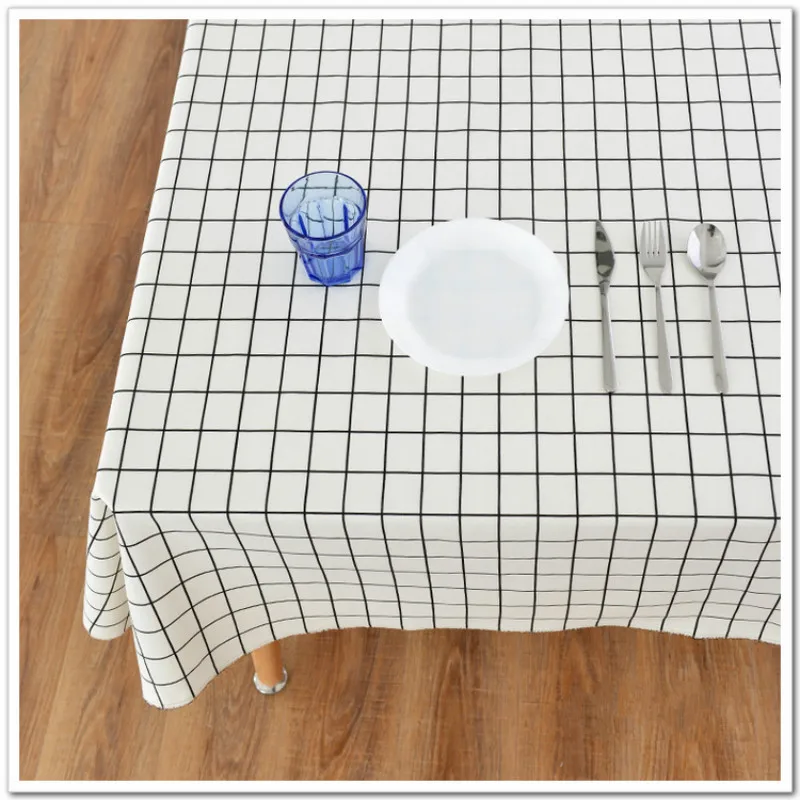 

Black and white Plaid Cotton fabric linen fabric for curtains tablecloths sofa decoration