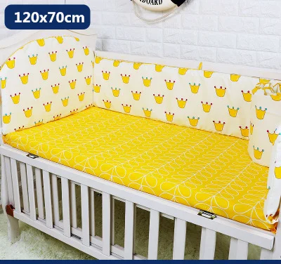 Crown 120x70cm 5 шт., хлопковый комплект постельного белья для малышей, мультяшная кроватка, кровать, бампер для новорожденных, Kawaii, простыня с животными, детская кроватка, Комплект постельного белья, детский Органайзер - Цвет: Crown 120x70cm