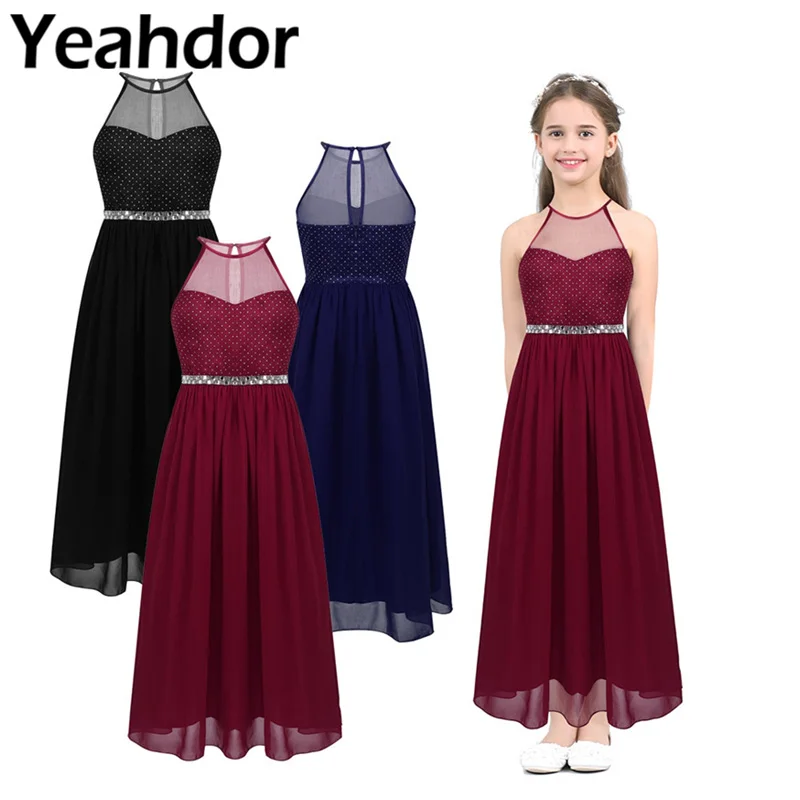 Одежда для свадьбы дня рождения маленьких девочек шифоновое платье без рукавов с