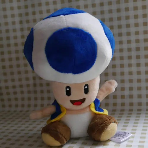 В руке Super Mario Bros. Вечерние плюшевые куклы " 15 см~ TOAD ADVANTURE синий коллекционный мягкий плюшевый