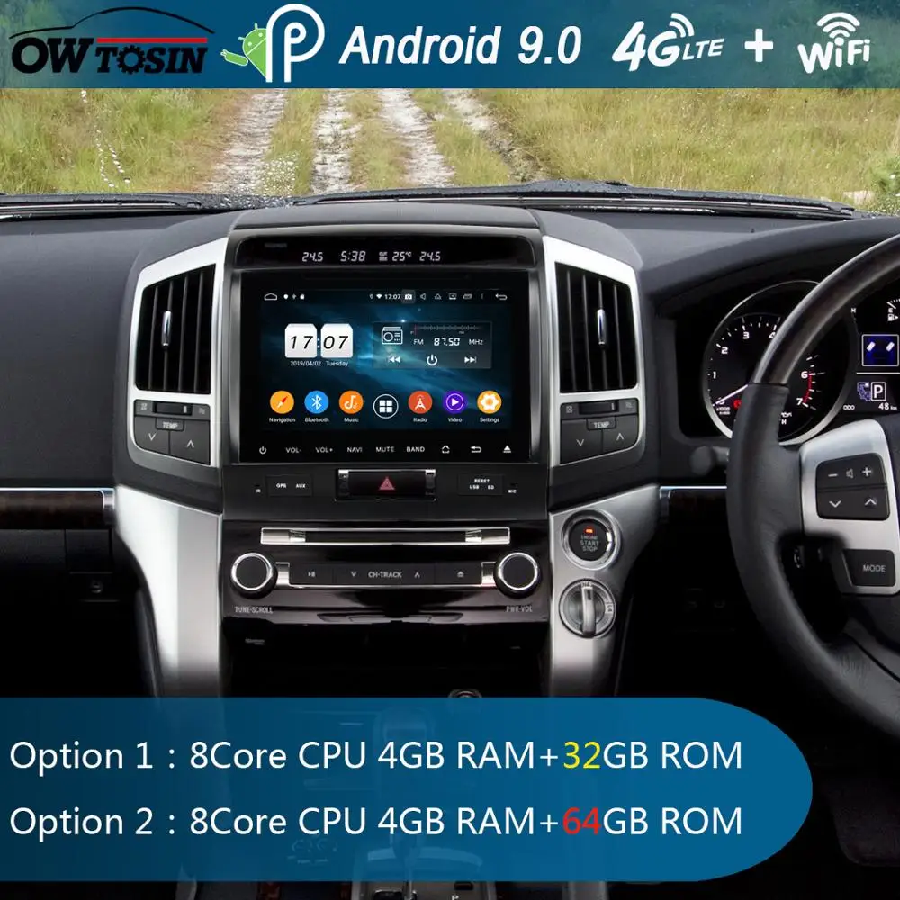 9 &quotIPS 8 Core 4G RAM + 64G ROM Android 0 Автомобильный DVD радио GPS для Toyota Land Cruiser LC200 2007-2015 DSP CarPlay
