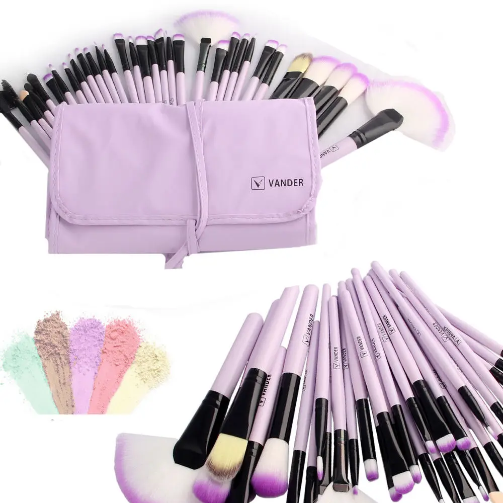 Purple 32 Pcs Makeup Brushes Set Professional Make up Brush Pinceaux Cosmetics Foundation Eyeliner Lip Maquiagem + Pouch Bag | Красота и