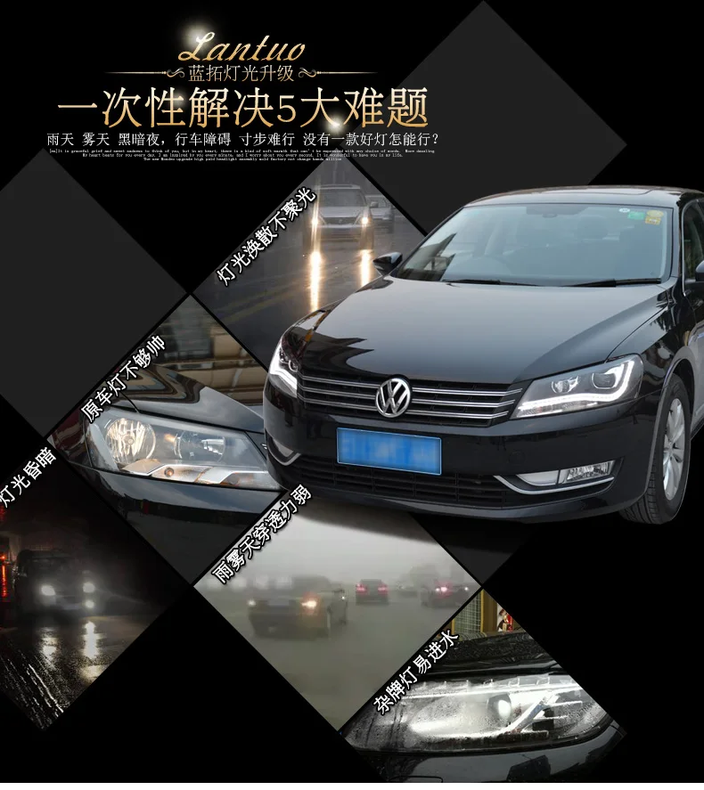 Doxa автомобильный Стайлинг для VW Passat B7 фары 2011- Америка Passat CC светодиодный фары DRL Биксеноновые линзы Высокий Низкий луч парковка