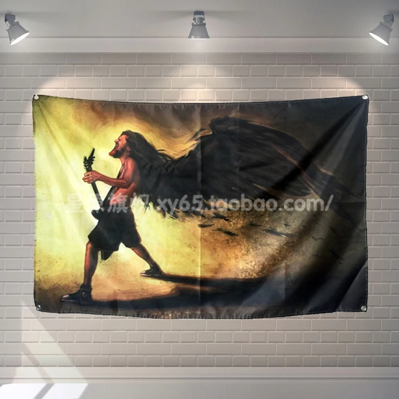 

"Pandora guitarist DIMEBAG" Rock Music Poster Scrolls Bar Cafes Home Decoration Banners Hanging Art Waterproof Cloth Decoration