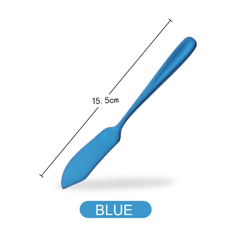 Blue Покупатель звезда 304 нож для масла и сыра десертное варенье разбрасыватель удобрений кремовый из нержавеющей стали Золотая Роза Ножи s западные столовые приборы для завтрака - Цвет: Blue