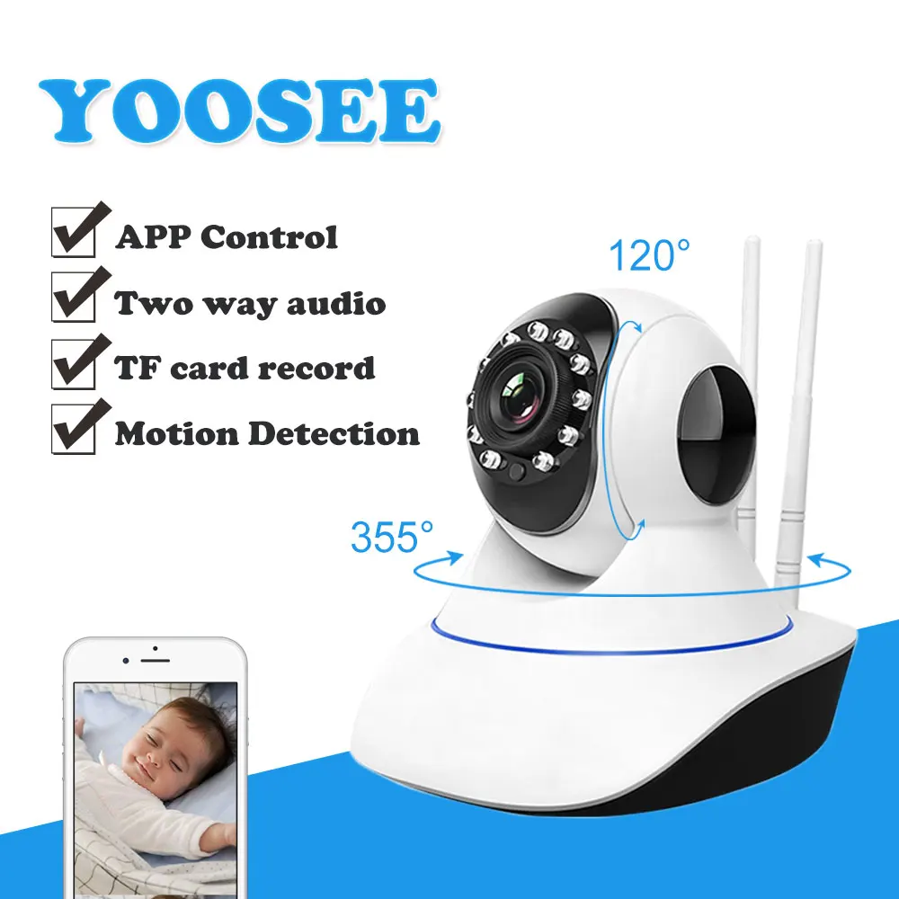 Yoosee 1080P Беспроводной IP Камера 2MP Крытая купольная камера 2 аудиоданных CCTV видео камеры видеонаблюдения, Wi-Fi, Камера ИК Ночное Видеоняни и Радионяни