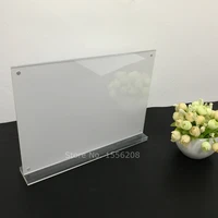 horizontal t shaped a4 acrylic picture frames sign holder with block base
