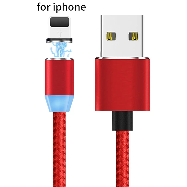 8 Pin Red Магнитный кабель SOVAWIN Micro USB для быстрой зарядки светодиодный светильник 1 м Магнитный кабель для зарядки телефона для iphone для samsung для huawei P9 - Цвет: 8 Pin Red