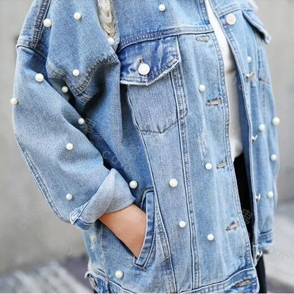 Южная Корея свободный крой рисунок в мелкую клетку отверстие бисера джинсы с