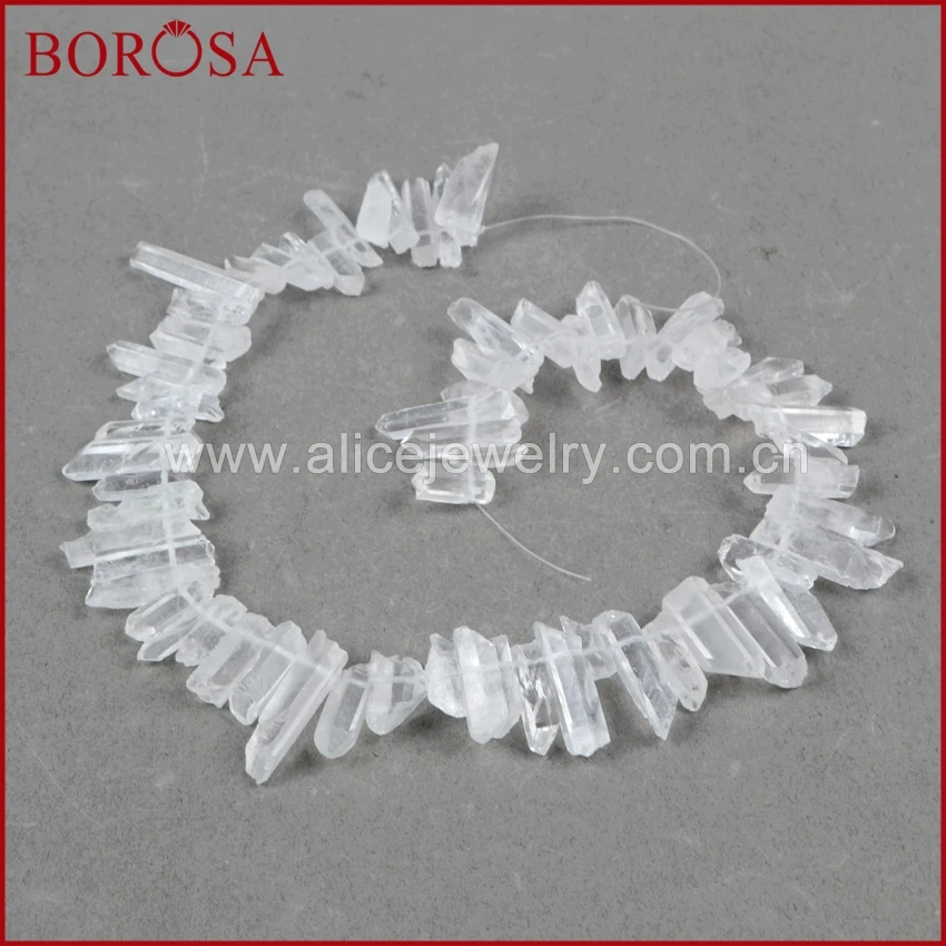 

BOROSA Handcrafted Fashion Strand Natural Aura Druzy Quartz Crystal Point Pendant Loose Beads Crystal Quartz Jewelry G0708