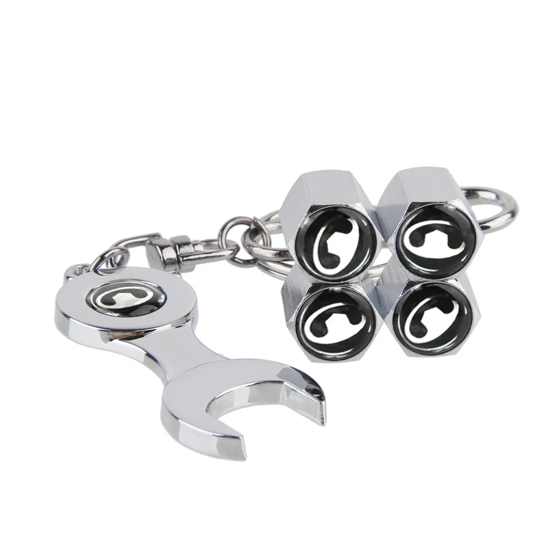 Auto Decorations Car Styling Alloy Valve Stem Caps Covers with Tool Wrench Keychain for Great Wall Hover m4 h3 h5 h6 Wingle c30 |