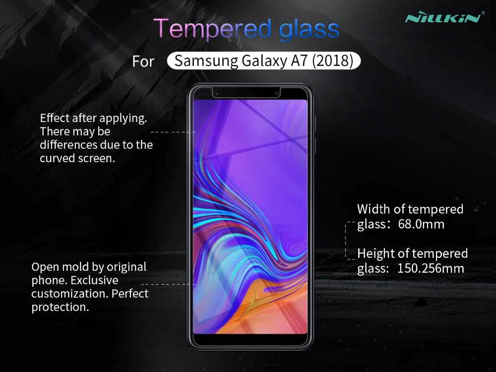Защитная пленка Nillkin из закаленного стекла для Samsung Galaxy A7 2018 Amazing H Nano 9H | Мобильные