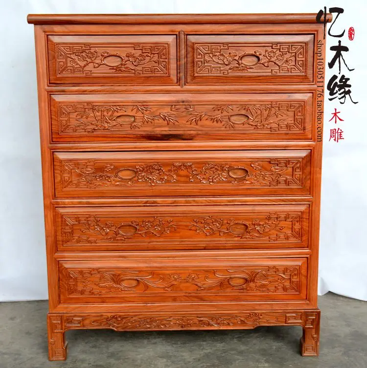 Мебель из красного дерева комод китайские резные шкафчики для спальни шкафы с