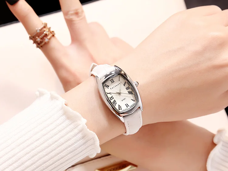 Женские часы Reloj Mujer простые кожаные водонепроницаемые кварцевые женские часы Роскошные брендовые квадратные часы Saat dw стиль