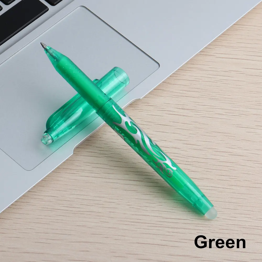 1PCS Green Pen GENKKY 8 цветов на выбор 0,5 мм Kawaii пилот стираемую ручка волшебный гель ручка Школа Офис письменные принадлежности студент канцелярские - Цвет: 1PCS Green Pen