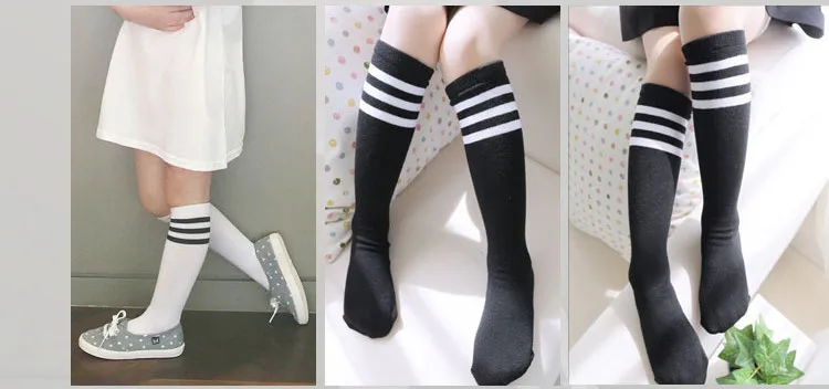 Чулки для девочек хлопковые полосатые гольфы игры в футбол маленьких принцессы