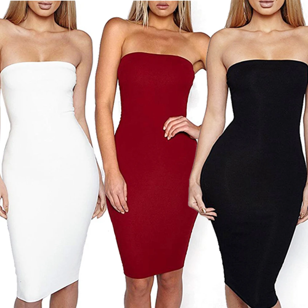 Женские летние платья без бретелек Женская одежда рукавов пляжное платье бандо