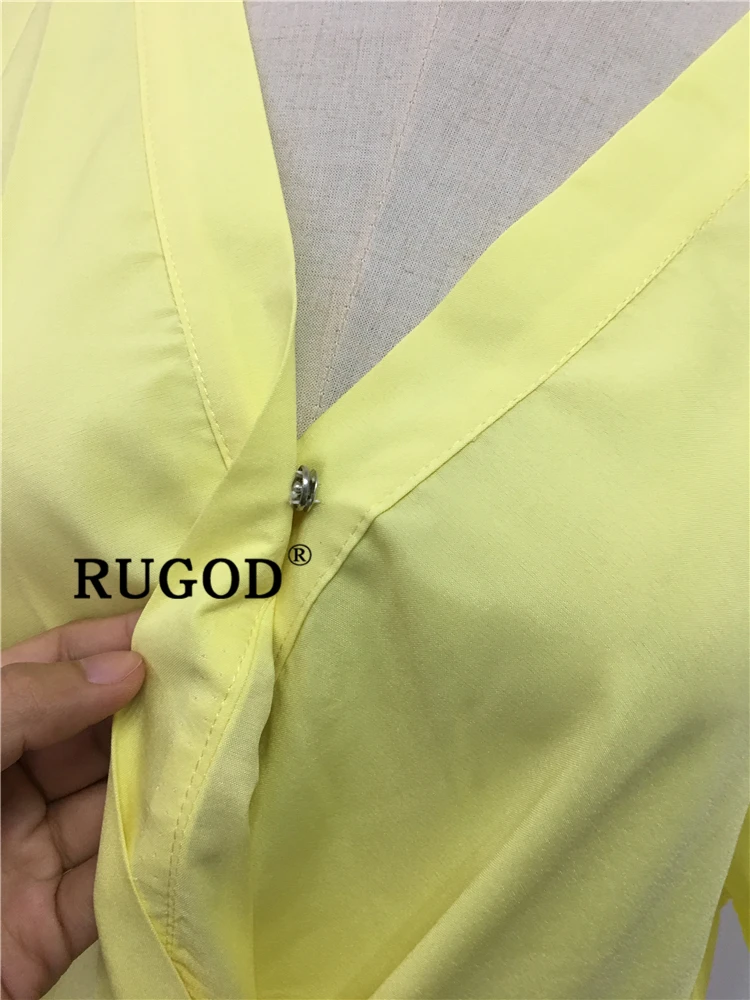 RUGOD корейское шифоновое Лоскутное Длинное Макси платье для женщин модное летнее платье с v-образным вырезом для вечеринок vestidos женская одежда