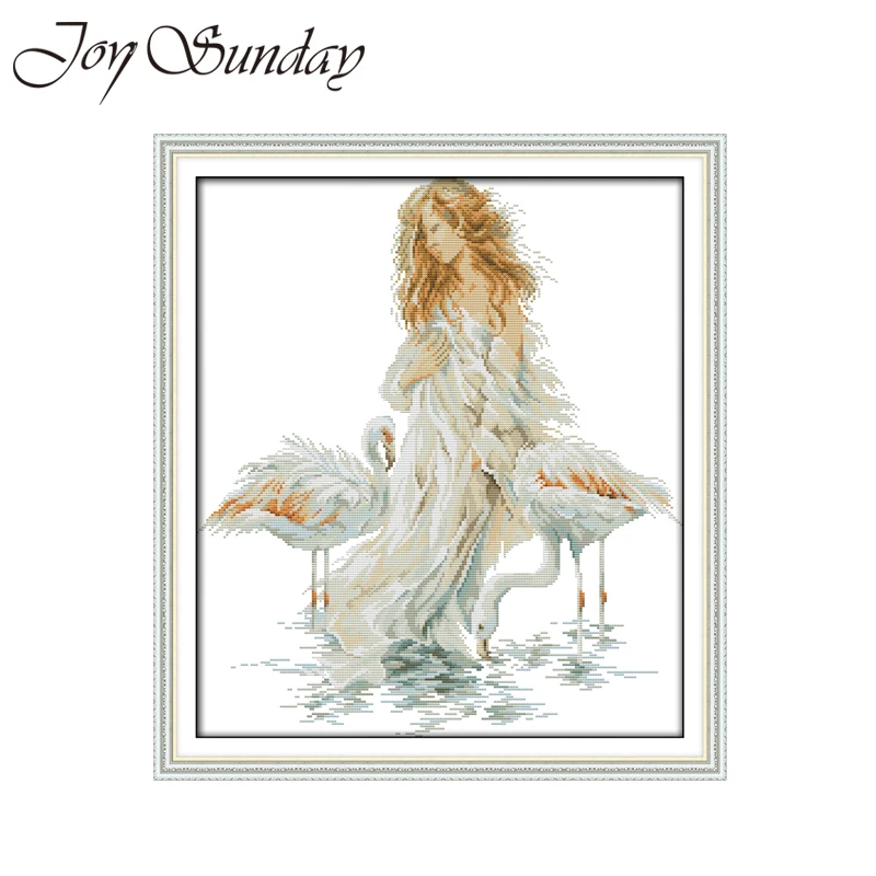 Вышивка крестиком Joy Suanday Аида из ткани для девушек и журавлей 14CT 11CT нить DMC
