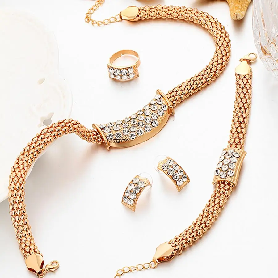 Мода Африканский комплект ювелирных изделий Свадебные бижутерного Серьги