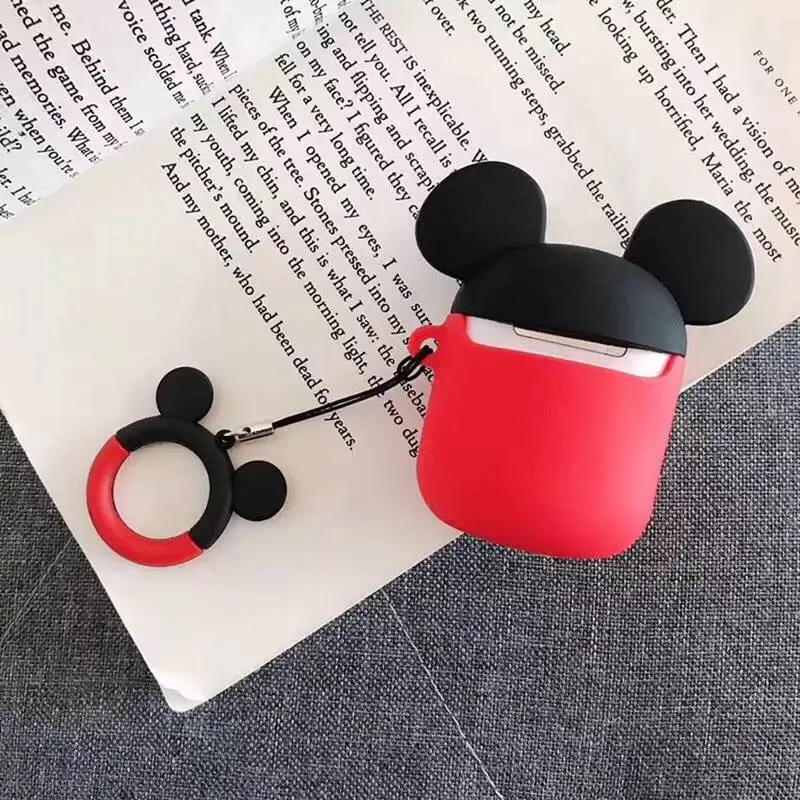 3D мультяшный силиконовый чехол для наушников для Airpods 2 Чехол с милым ремешком для Apple Air pods 2 для Earpods чехол с мультяшным медведем