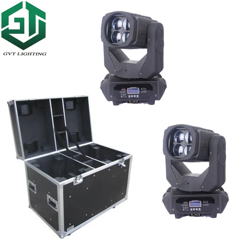 2 шт. с flightcase Super Beam 4x25 Вт LED Moving Head Light профессиональное сценическое освещение Cree Led
