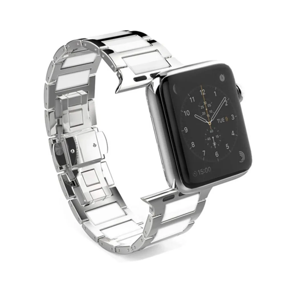 Ремешок из нержавеющей стали OSRUI для Apple watch band 42 мм 38 керамический звеньевой