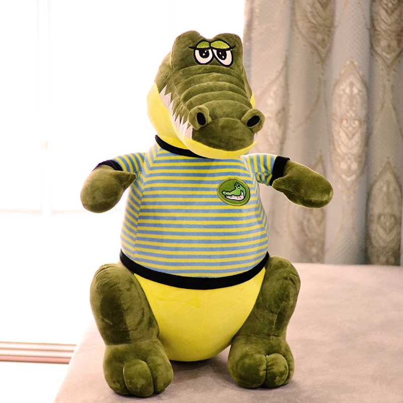 

big plush green crocodile toy stuffed stripe cloth crocodile doll birthday gift about 70cm