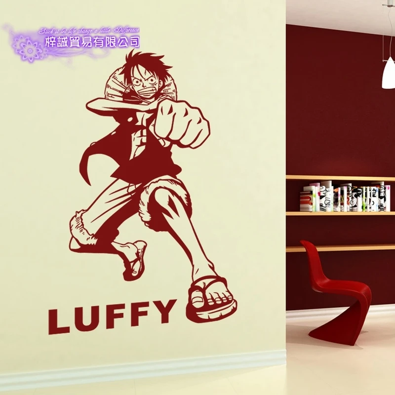 Виниловые наклейки на стену Luffy декоративные украшение для дома аниме один