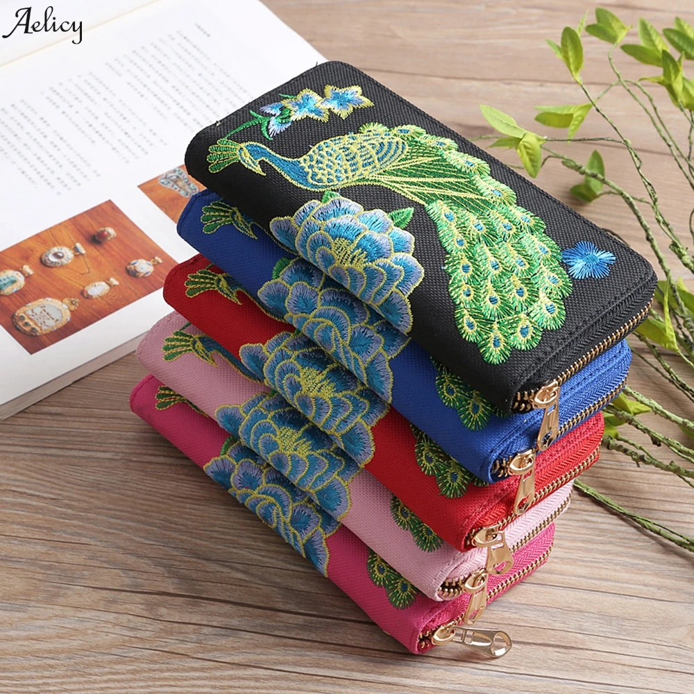 Женский кошелек в этническом стиле с квадратным внутренним карманом и