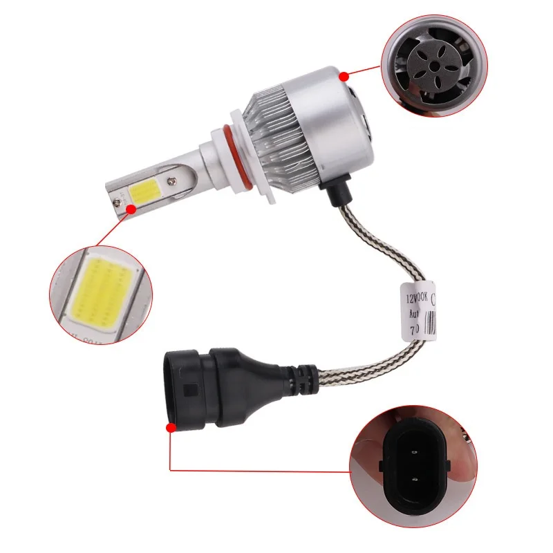 1 комплект C6 H7 светодиодный H4 H1 H3 H11 9005 9006 HB4 72 Вт 7600lm автомобильный головный