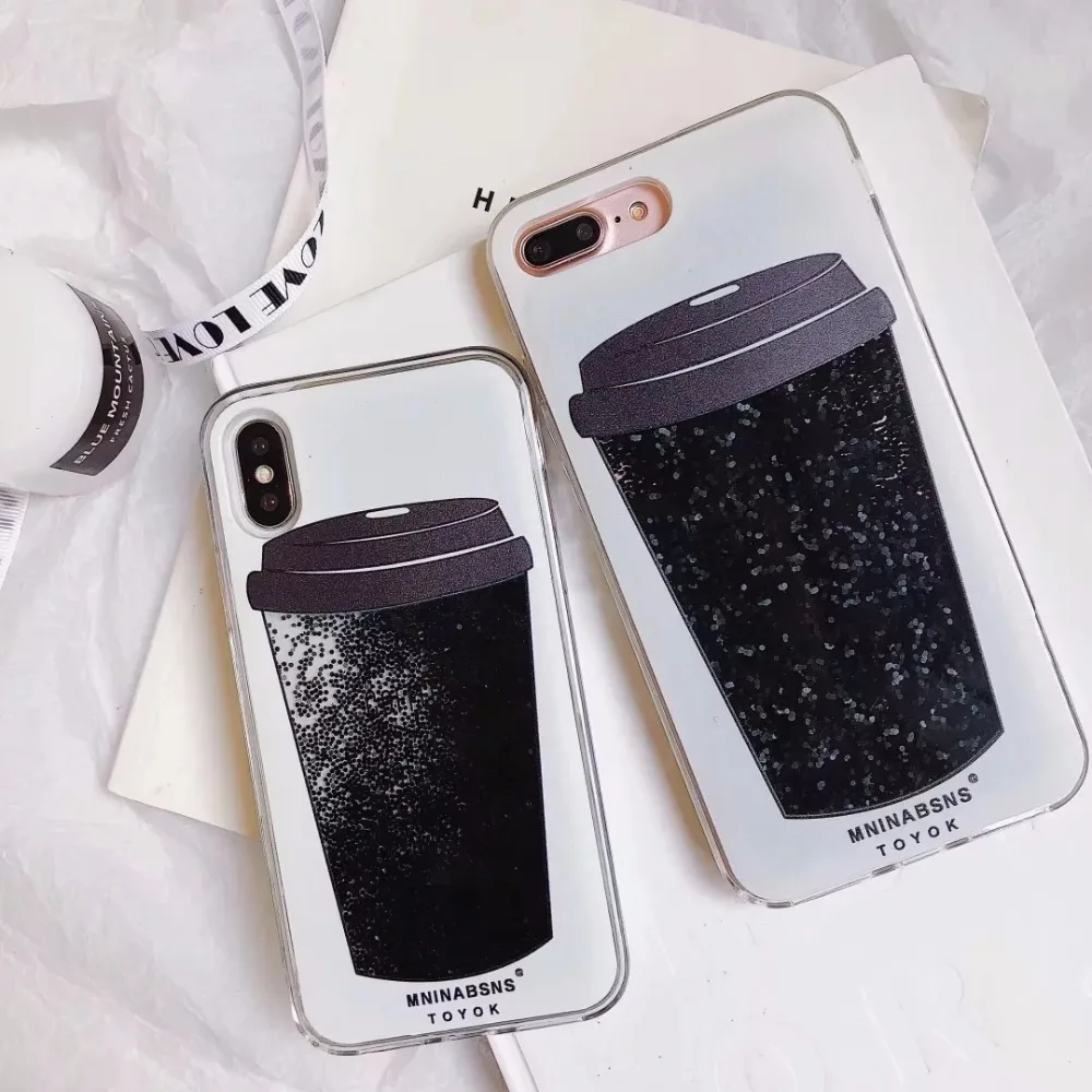 PLBB Модный чехол для девочек с жидким песком iPhone X 6 6S 7 8 Plus блестящая Звезда блестки